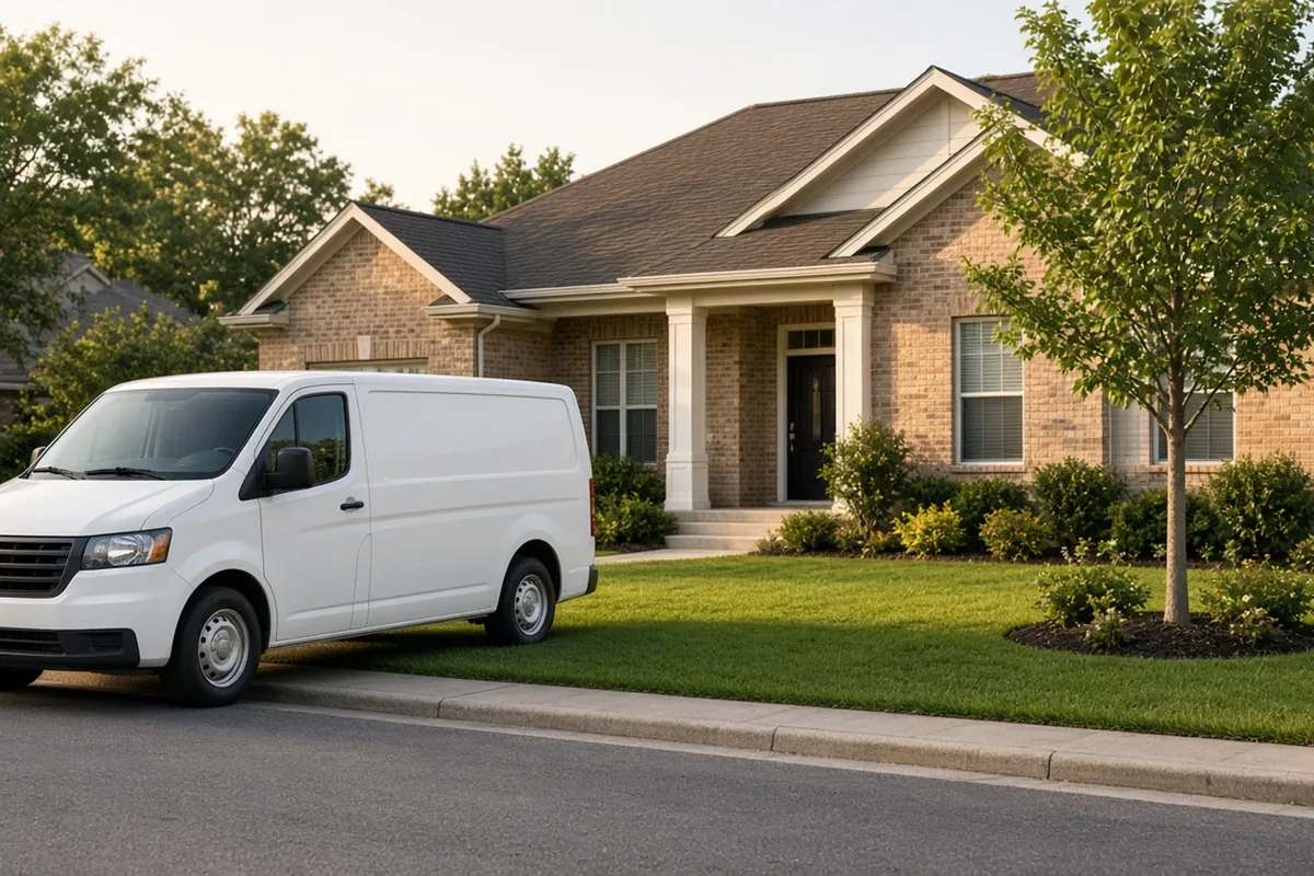 Service vehicle at a home after a booked job, the revenue outcome attribution should count